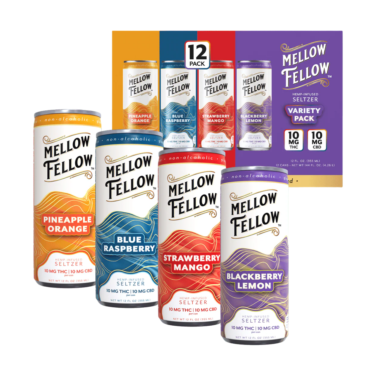 Mellow Fellow Delta 9 THC + CBD Seltzer 20MG